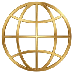 Gold globe icon representing Discover Church's worldwide online church community across every nation