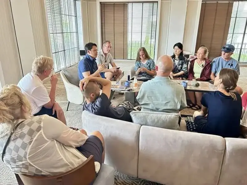 Discover Church partners gathered at a harbor fellowship event during a ministry pilgrimage tour in Thailand