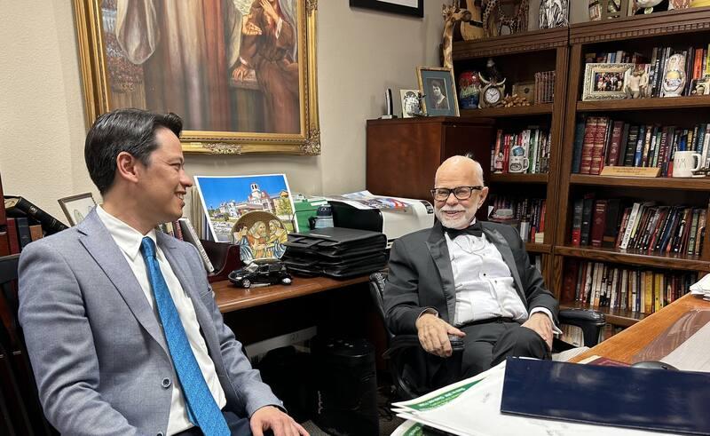 Pastor Steve Cioccolanti with Jim Bakker on television broadcast