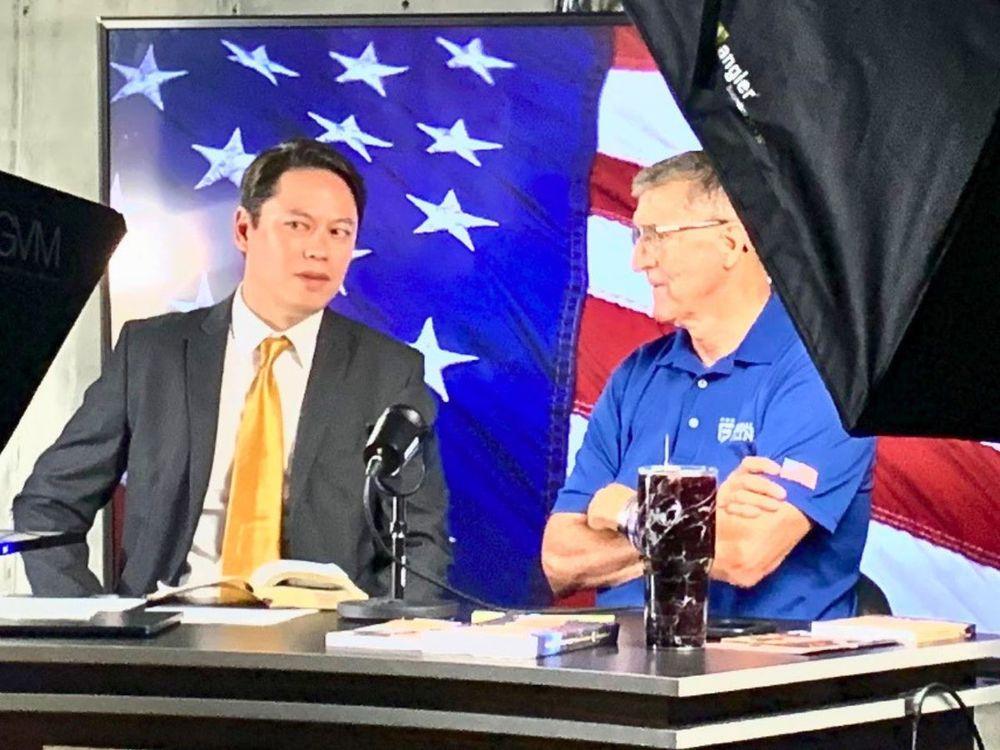 Pastor Steve Cioccolanti on Patriot TV with General Michael Flynn in August 2024