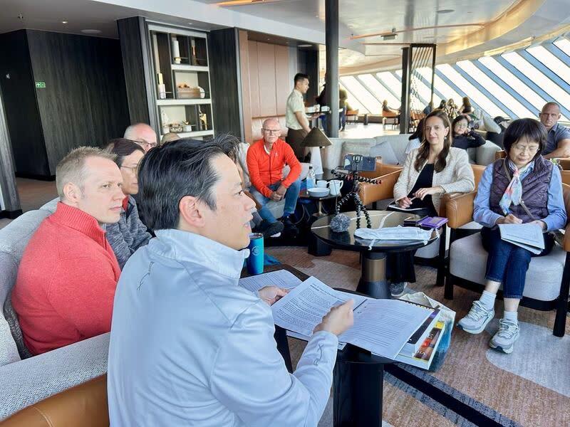 Pastor Steve Cioccolanti teaching on a cruise ship during a Discover Ministries partners tour
