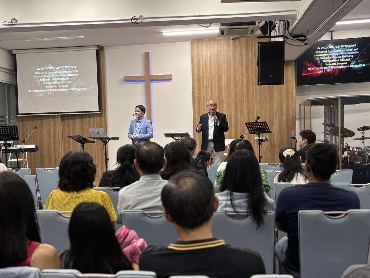 Pastor Steve Cioccolanti teaching biblical prophecy at Acts Generation Church in Malaysia