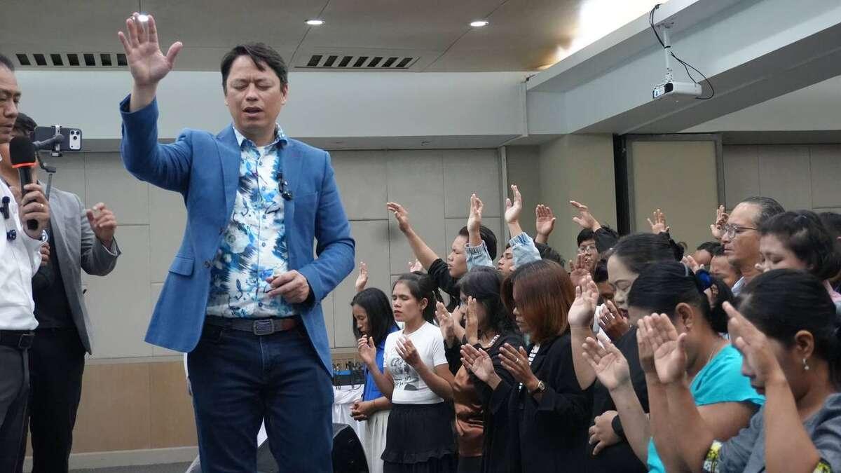 Worship and prayer service at Phuket Myanmar Church with Pastor Steve Cioccolanti in Thailand